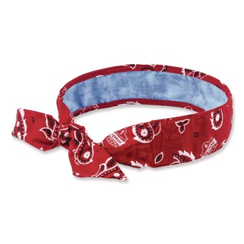 Ergodyne 12563 Chill-Its 6700CT One Size Fits Most Cooling Bandana PVA Tie Headband - Red Western