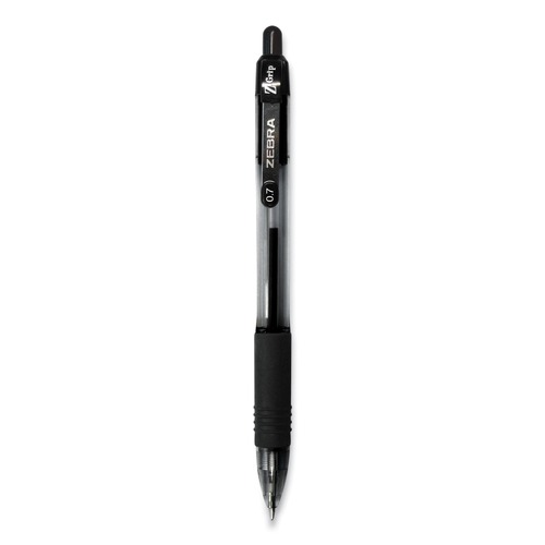 Pens | Zebra 25130 0.7 mm Retractable Medium Z-Grip Ballpoint Pen - Black Ink Clear/Black Barrel (30/Pack) image number 0