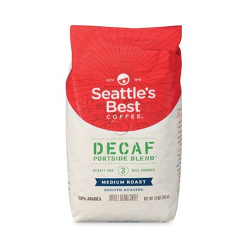  | Seattle's Best 12420877 12 oz Bag Decaffeinated Medium Roast Ground Coffee - Port Side Blend (6/Carton)