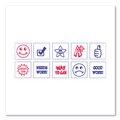 Clearance Center | Trodat 4630 Printy 10-in-1 0.63 in. Diameter Self-Inking Teacher Stamp - Blue/Red image number 2
