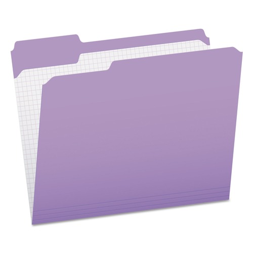 File Folders | Pendaflex R152 1/3 LAV 0.75 in. Expansion Double-Ply Reinforced 1/3-Cut Top Tab Colored File Folders - Letter Size/Lavender (100/Box) image number 0