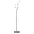 Office Carts & Stands | Alba PMFEST 14 in. x 73.67 in. Five Knobs, Festival Coat Stand with Umbrella Holder - Silver Gray image number 0