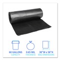 Trash & Waste Bins | Boardwalk H7658HKKR01 38 in. x 58 in. 60 gal. 0.65 mil Low-Density Can Liners - Black (100/Carton) image number 4