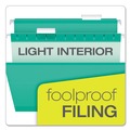 File Folders | Pendaflex 04152 1/5 AQU 1/5-Cut Tabs Colored Reinforced Hanging Folders - Letter Size/Aqua (25/Box) image number 6