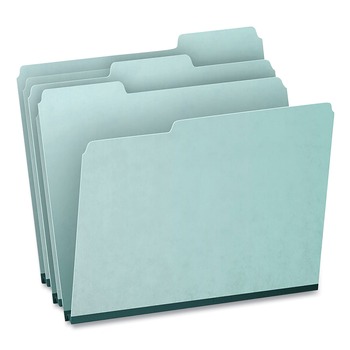 Pendaflex 9200T 1/3 1 in. Expansion Assorted 1/3-Cut Tabs Letter Size Pressboard Expanding File Folders - Blue (25/Box)