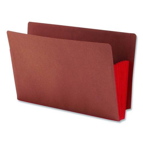File Folders | Smead 74696 5.25 in. Expansion Redrope Drop-Front End Tab File Pockets with Fully Lined Colored Gussets - Legal, Redrope/Red (10/Box) image number 0
