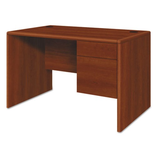 Office Desks & Workstations | HON H107885R.COGNCOGN 10700 Series 48 in. x 30 in. x 29.5 in. Single 3-Quarter Height Right Pedestal Desk - Cognac image number 0