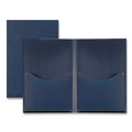 File Folders | Oxford 57455EE 11 in. x 8.5 in. 200-Sheet Capacity Poly Double Stuff Gusseted 2-Pocket Folder - Navy image number 2