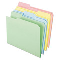 File Folders | Pendaflex C21 1/3 PASR Letter Size Assorted 1/3-Cut Tabs Pastel Colored File Folders - Assorted Colors (100/Box) image number 0
