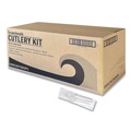 Cutlery | Boardwalk BWK3KITWHPS 3-Piece Mediumweight Fork/Knife/Teaspoon Cutlery Kit - White (250/Carton) image number 0