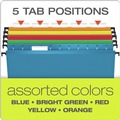 File Folders | Pendaflex 6152X2 ASST SureHook 1/5-Cut Tabs 2 in. Capacity Letter Size Extra-Capacity Hanging Folders - Assorted Colors (20/Box) image number 5