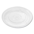 Cups and Lids | Karat C-KC626TS Plastic Flat PET Lids with Straw Slot Fits 12 oz. to 24 oz. Cold Cups - Clear (1000/Carton) image number 1