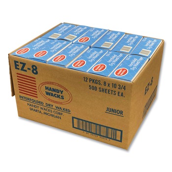 Handy Wacks EZ8 10.75 in. x 8 in. Interfolded Dry Waxed Paper Deli Sheets (12/Carton)