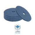 Labor Day Sale | Boardwalk BWK4014BLU 14 in. Diameter Scrubbing Floor Pads - Blue (5/Carton) image number 3