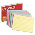 Flash Cards | Universal UNV47236 4 in. x 6 in. Index Cards - Ruled, Assorted (100/Pack) image number 1