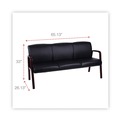 Office Furniture & Lighting | Alera ALERL2319M Reception Lounge WL Series 65.13 in. x 26.13 in. x 33 in. 3-Seat Sofa - Black image number 5