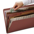 File Folders | Smead 19079 6 SafeSHIELD Fasteners 2 Dividers Legal Size 6-Section Pressboard Top Tab Pocket Classification Folders - Red (10/Box) image number 3