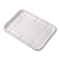 Food Trays, Containers, and Lids | Eco-Products EP-MP2SNFA 8.5 in. x 6.2 in. x 0.5 in. Sugarcane Fiber Meat and Produce Food Trays - White (400/Carton) image number 4