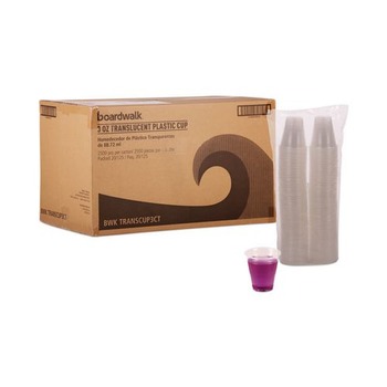 Boardwalk BWKTRANSCUP3CT 3 oz. Polypropylene Plastic Cold Cups - Translucent (125/Bag, 20 Bags/Carton)