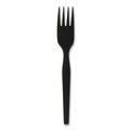 Cutlery | Dixie SSPFH51 SmartStock Series-O 6 in. Heavyweight Plastic Cutlery Forks Refill - Black (40/Pack, 24 Packs/Carton) image number 1