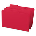 File Folders | Smead 17734 0.75 in. Expansion Assorted 1/3-Cut Tabs Legal Size Reinforced Top Tab Colored File Folders - Red (100/Box) image number 2