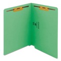 File Folders | Smead 25140 0.75 in. Expansion Heavyweight Colored End Tab 2-Fastener Folders - Letter Size/Green Exterior (50/Box) image number 0