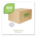Cups and Lids | Eco-Products EP-ECOLID-8 EcoLid PLA Renewable/Compostable 8 oz Hot Cup Lids - White (800/Carton) image number 4