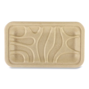 World Centric TRSC17S 8.3 x 4.9 x 0.7 Fiber Paper Trays - Natural (500/Carton)