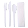  | Eco-Products EP-S015 Plantware Compostable Fork/Knife/Napkin/Spoon Cutlery Kit - Pearl White (250/Carton) image number 2