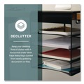 Desktop Organizers | Safco 3242BL 12.33 in. x 12 in. x 10 in. Steel Mesh 4 Compartments Solid Top Horizontal Onyx Hanging Organizer - Black image number 2