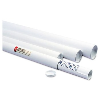 MAILING BOXES AND TUBES | Quality Park QUA46018 24 in. Long, 3 in. dia. Mailing Tubes - White (25/Carton)