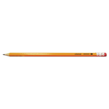 PENS PENCILS AND MARKERS | Universal UNV55401 HB #2 Pre-Sharpened Woodcase Pencil - Black Lead, Yellow Barrel (24/Pack)