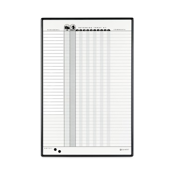 BULLETIN BOARDS | Quartet 783G 24 x 36 Employee In/Out Board System - Porcelain White/Gray Surface/Black Aluminum Frame
