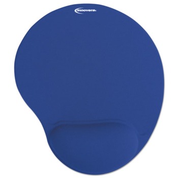 MOUSE PADS AND WRIST SUPPORT | Innovera IVR50447 10-3/8 in. x 8-7/8 in. Nonskid Base Mouse Pad with Gel Wrist Pad - Blue