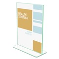 Office Presentation Supplies | Deflecto 5991790 8.5 in. x 11 in. Insert Superior Image Premium Green Edge Sign Holders - Clear/Green image number 4
