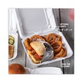 Food Trays, Containers, and Lids | Pactiv Corp. YTD188010000 8.42 in. x 8.15 x 3 in. Foam Hinged Lid Containers Dual Tab Lock - White (150/Carton) image number 6