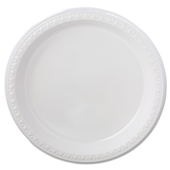 Chinet 81209 9 in. Heavyweight Plastic Plates - White (125/Pack, 4 Packs/Carton)