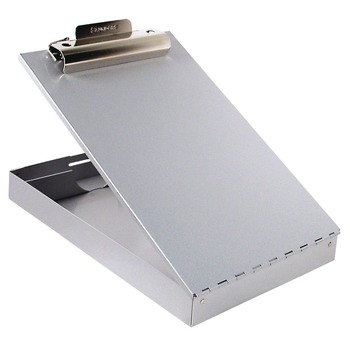 Saunders 11017 Redi-Rite 1 in. Clip Capacity Holds 8.5 in. x 11 in. Sheets Aluminum Storage Clipboard - Silver