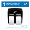 Toilet Paper Dispensers | Scott 44518 11.25 in. x 6.31 in. x 12.75 in. Pro High Capacity Coreless SRB Tissue Dispenser - Black (1/Carton) image number 1