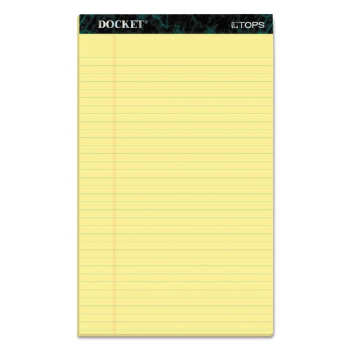 Just Launched | TOPS 63580 Docket 8.5 in. x 14 in. Ruled Perforated Pads - Wide/Legal, Canary-Yellow (50 Sheets/Pad, 12 Pads/Pack) image number 0