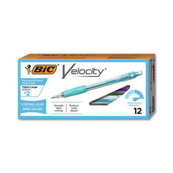 BIC MV11 BLK 0.9 mm HB (No. 2) Velocity Original Mechanical Pencil - Black Lead/Turquoise Barrel (1-Dozen)
