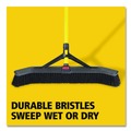 Brooms | Rubbermaid Commercial 2186280 Maximizer 24 in. Polypropylene Bristles Push-to-Center Broom - Yellow/Black image number 2