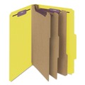 Back to School Sale | Smead 19098 Eight SafeSHIELD Fasteners 3 Dividers Eight-Section Pressboard Top Tab Classification Folders - Legal Size, Yellow (10/Box) image number 0