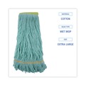 Mops | Boardwalk BWK1200XLCT Ecomop Looped-End Recycled Fibers Mop Head - Extra Large, Green (12/Carton) image number 4