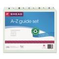 File Folders | Smead 50376 1/5-Cut Tab A to Z 8.5 in. x 11 in. Alphabetic Top Tab Indexed File Guide Set - Green (25/Set) image number 0