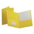 Report Covers & Pocket Folders | Oxford 57579EE 8.5 x 11 Leatherette Two Pocket Portfolio - Yellow/Yellow (10/Pack) image number 1