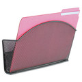 File Folders | Safco 4176BL 13 x 4.25 x 7.25 Onyx Magnetic Mesh Single-File Pocket Panel Accessories - Black image number 1