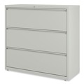 Office Filing Cabinets & Shelves | Alera 25506 42 in. x 18.63 in. x 40.25 in. 3 Legal/Letter/A4/A5 Size Lateral File Drawers - Light Gray image number 2