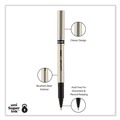 Pens | uni-ball 60052 Deluxe 0.7 mm Stick Roller Ball Pen - Black Ink/Champagne/Black Barrel/Fine (1-Dozen) image number 9