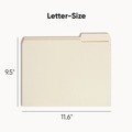 File Folders | Smead 10334 0.75 in. Expansion Reinforced 1/3-Cut Tab 11-pt Manila File Folders - Letter Size/Manila (100/Box) image number 1